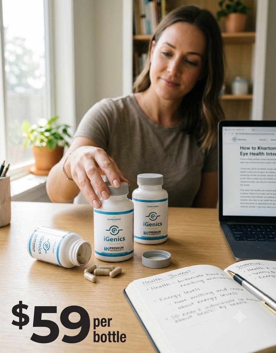 iGenics bottles as part of a daily desk routine